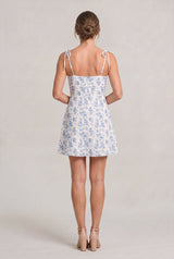 Women's Floral Print Tie Strap Mini Dress