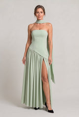 Women's Elegant Strapless Maxi Dress