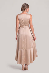 Women's Elegant Sleeveless Wrap Midi Dress