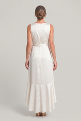 Women's Elegant Sleeveless Wrap Midi Dress