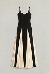 Women's Spaghetti Strap Contrast Colour Maxi Dress