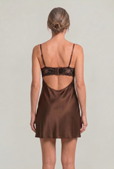 Women's Lace Slip Satin Mini Dress