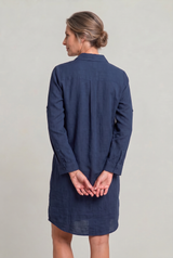 Women's Oversized Button Down Linen Shirt Dress