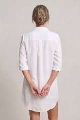 Women's Oversized Button Down Linen Shirt Dress