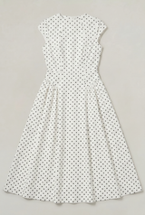 Women’s Polka Dot Maxi Dress with Round Neck and A Line Silhouette