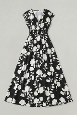 Women’s V-Neck Floral Print Summer Maxi Dress
