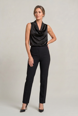 Women's Cowl Neck Sleeveless Cami Top - Draped Front