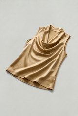 Women's Cowl Neck Sleeveless Cami Top - Draped Front