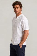 Men's Linen Short Sleeve Henley T-Shirt