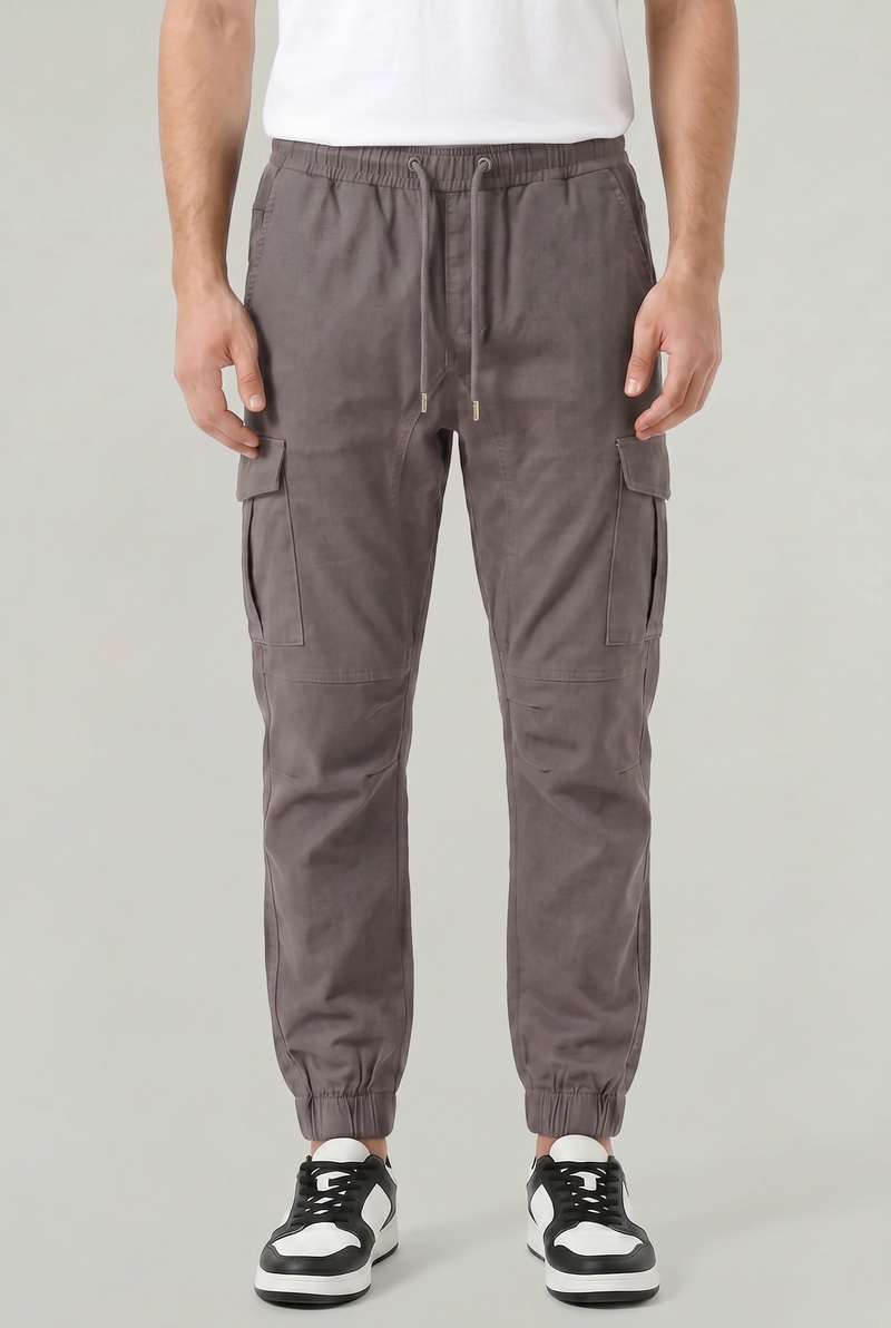 Men's Slim Fit Cotton Cargo Trousers