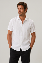Men's Cotton-Linen Short Sleeve Shirt
