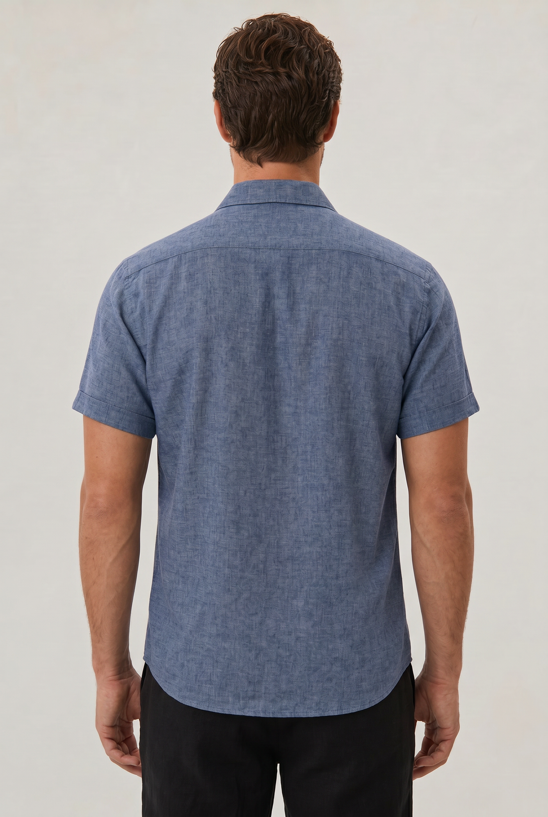 Men's Cotton-Linen Short Sleeve Shirt
