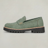 Women's Suede Platform Slip-On Penny Loafers