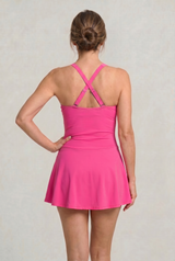 Women’s One-Piece Swimsuit with Sweetheart Neckline and Skirt