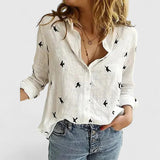 Evelyn | Romantic Botanical V-Neck Floral Blouse