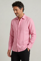 Men's Long Sleeve Linen Button Down Shirt