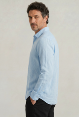 Men's Long Sleeve Linen Button Down Shirt