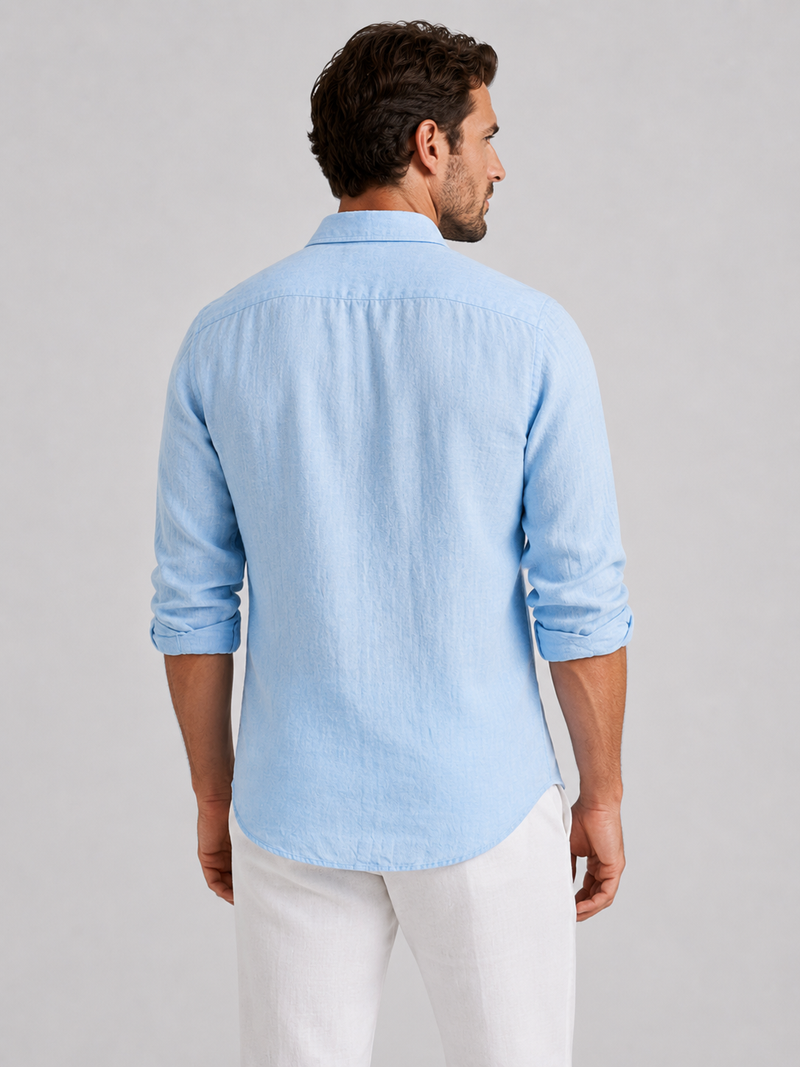 Men’s Linen Look Summer Shirt - Relaxed Fit Button-Up