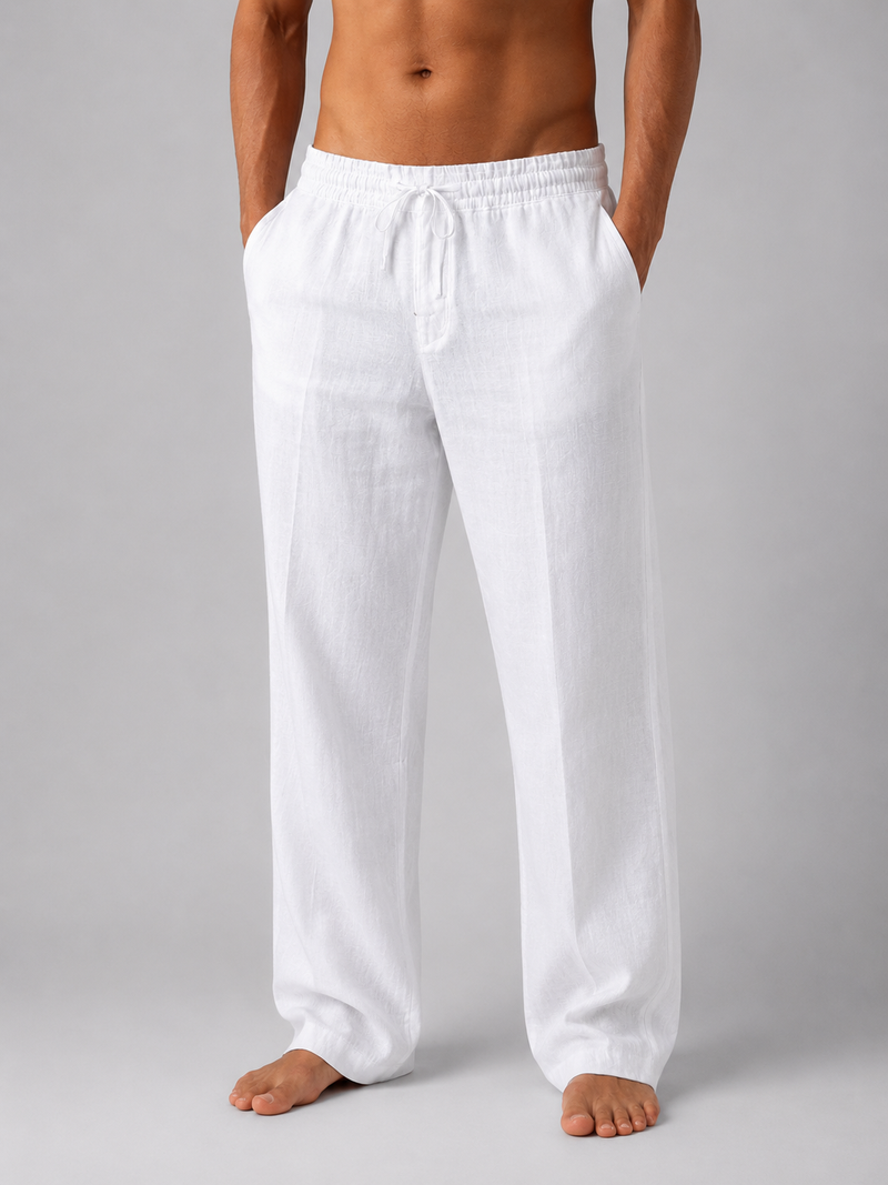 Men’s Linen Look Trousers - Relaxed Summer Fit