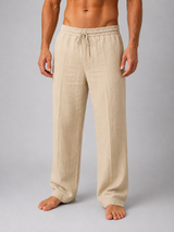 Men’s Linen Look Trousers – Relaxed Summer Fit