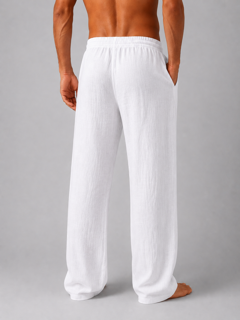 Men’s Linen Look Trousers - Relaxed Summer Fit