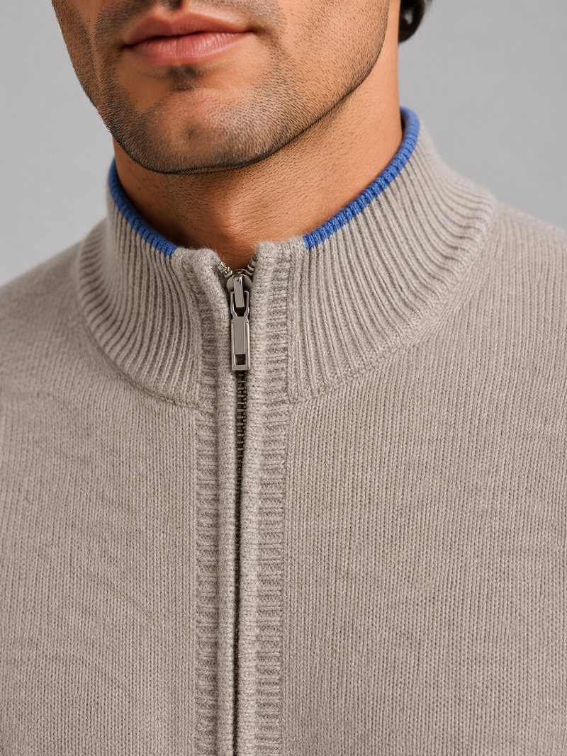 Men's Merino Wool Zip-Up Lounge Set - Soft Knit Relaxed Fit Co-Ord
