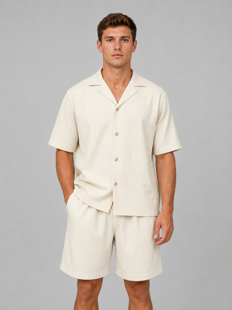 Men's Ribbed Summer Co-Ord Set - Relaxed Summer Style