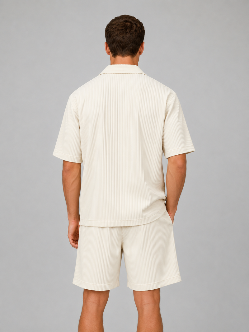 Men's Ribbed Summer Co-Ord Set - Relaxed Summer Style