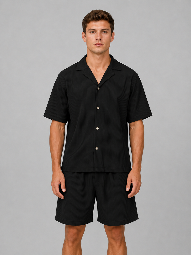 Men's Ribbed Summer Co-Ord Set - Relaxed Summer Style
