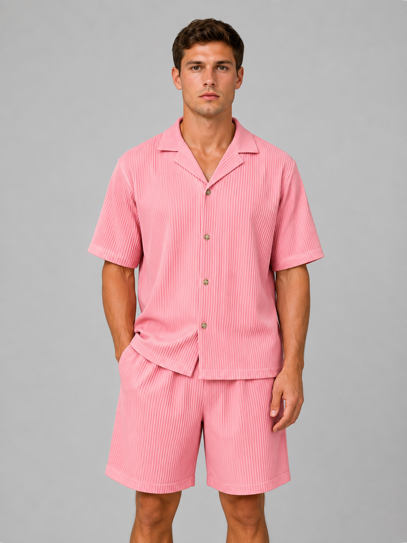 Men's Ribbed Summer Co-Ord Set - Relaxed Summer Style