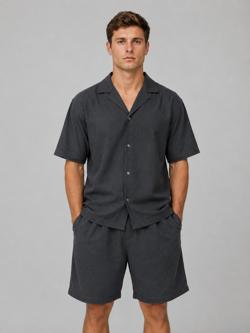 Men's Ribbed Summer Co-Ord Set - Relaxed Summer Style