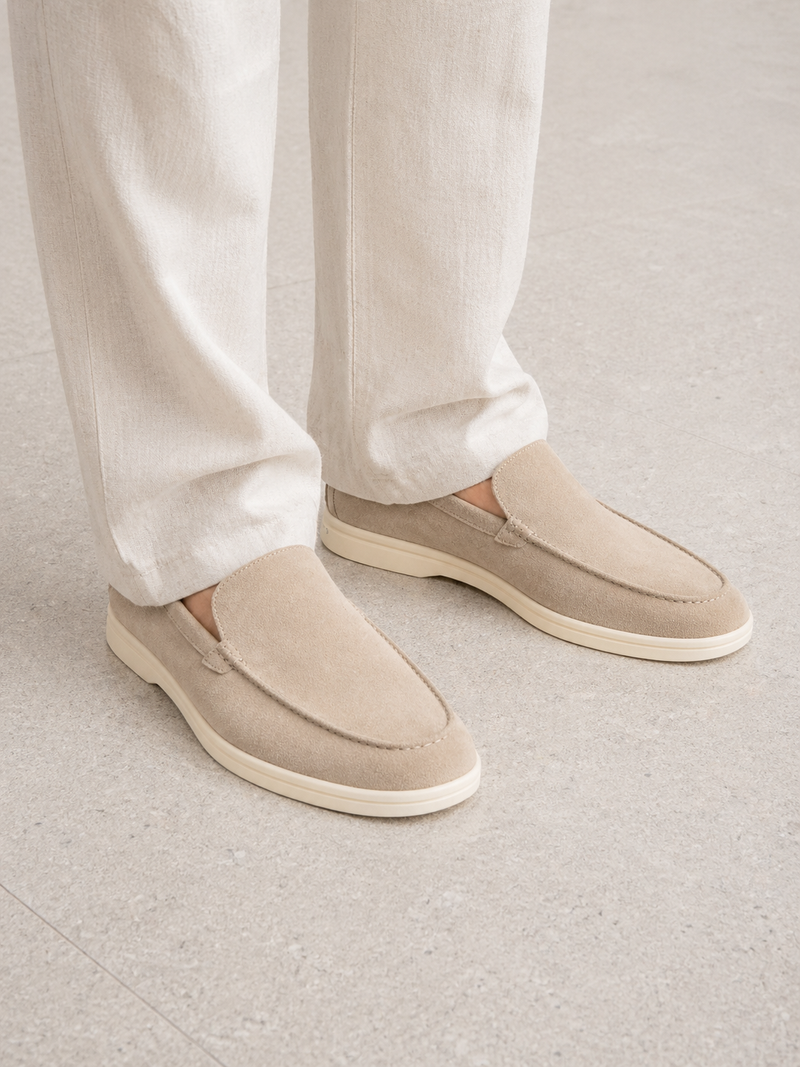 Men’s Suede-Look Slip-On Loafers - Smart Casual Comfort