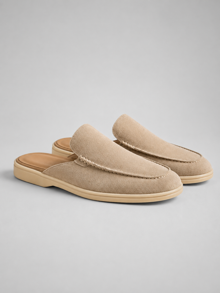 Men's Suede Mule Slip-On Loafers - Smart Casual Comfort