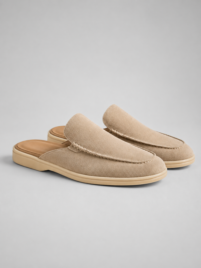 Men's Suede Mule Slip-On Loafers - Smart Casual Comfort