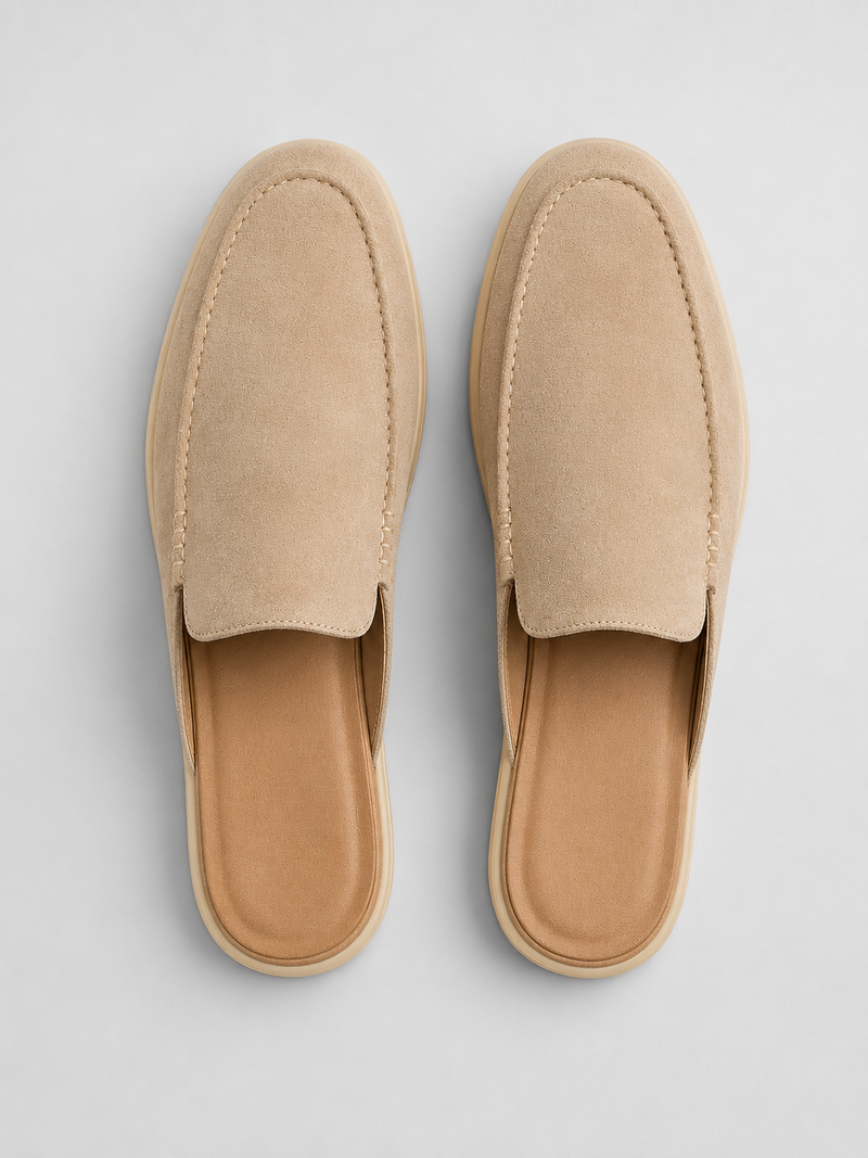 Men's Suede Mule Slip-On Loafers - Smart Casual Comfort