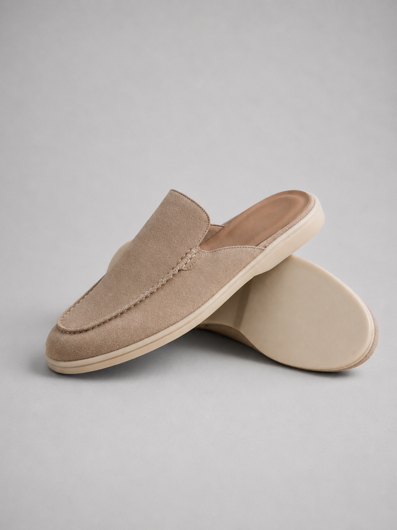 Men's Suede Mule Slip-On Loafers - Smart Casual Comfort
