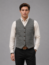 Men’s Tweed Waistcoat – Tailored Smart Casual Vest