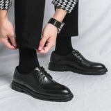 Men’s Black Patent Leather Derby Shoes – Formal Lace-Up Evening Dress Shoes