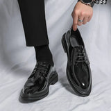 Men’s Black Patent Leather Derby Shoes – Formal Lace-Up Evening Dress Shoes