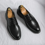 Men’s Black Patent Leather Derby Shoes – Formal Lace-Up Evening Dress Shoes
