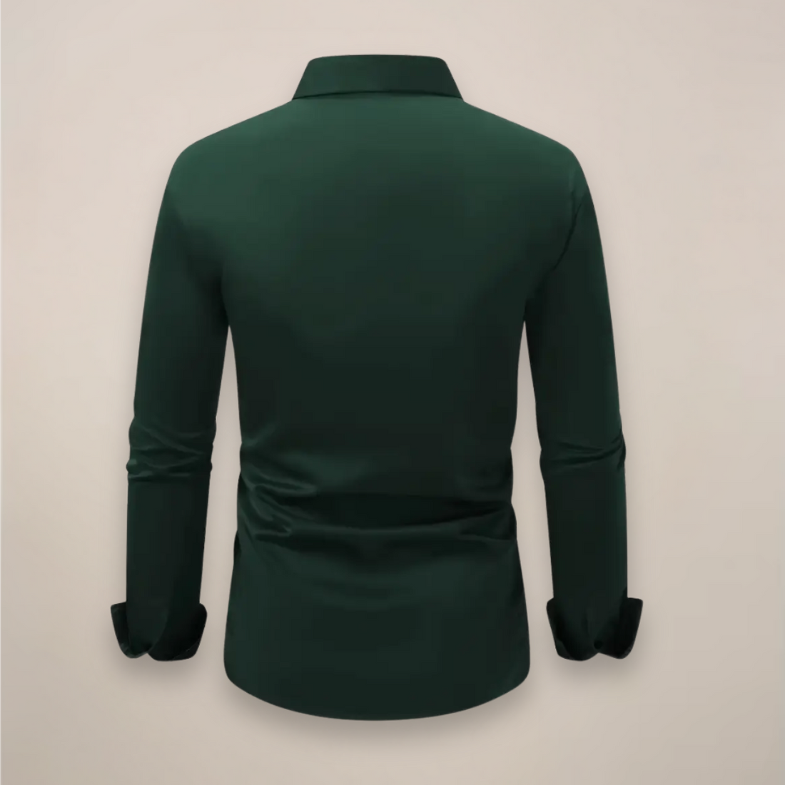 Men's Notched Collar Button-Up Shirt – Classic Smart Casual Long Sleeve
