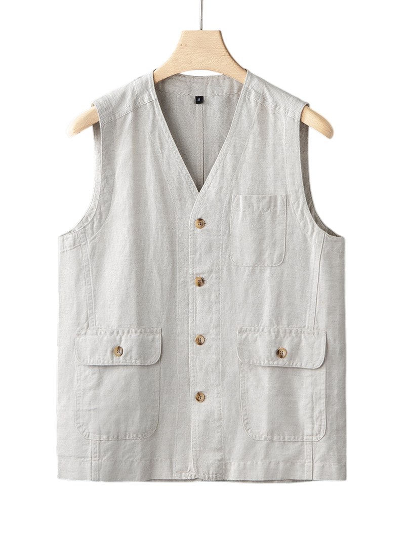Élan Indigo Linen Vest