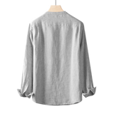 Minimal V-Neck Linen Shirt