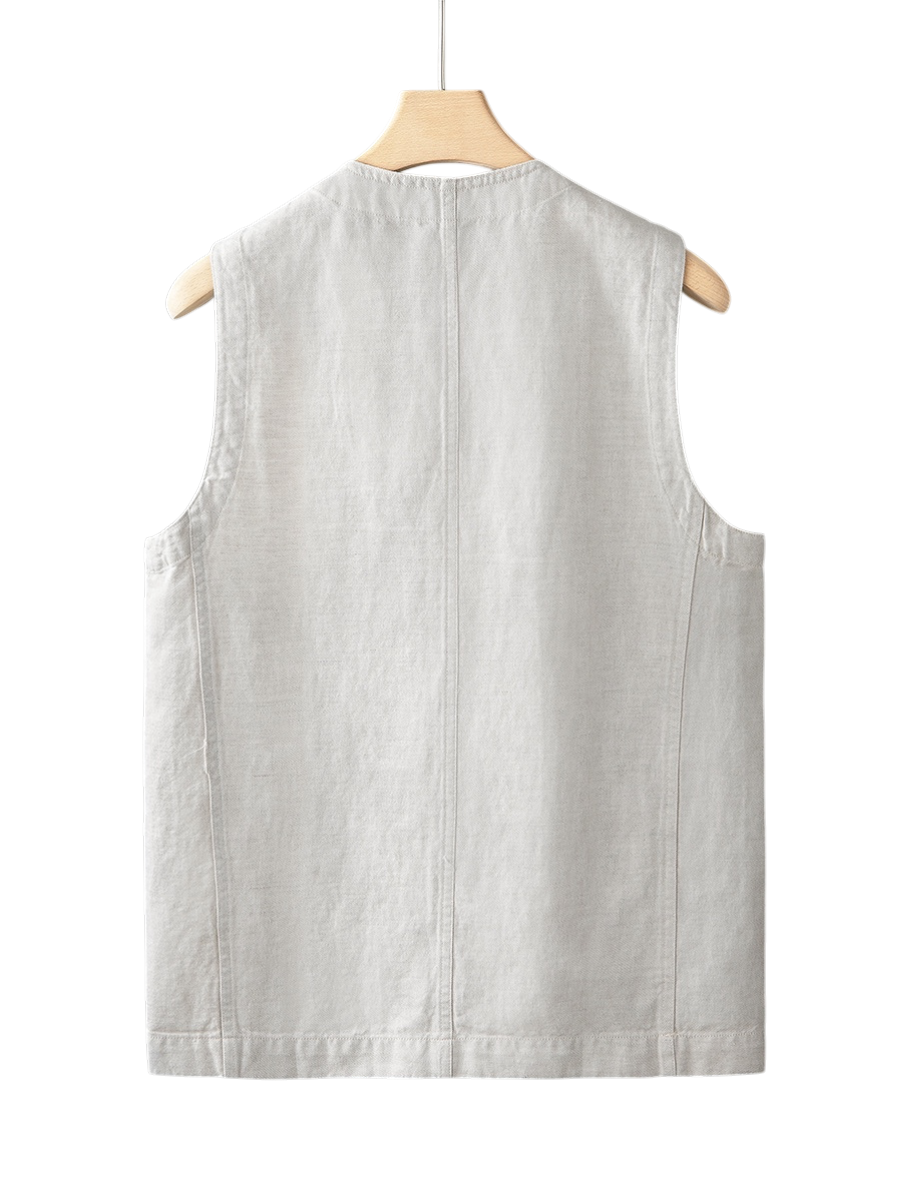 Élan Indigo Linen Vest