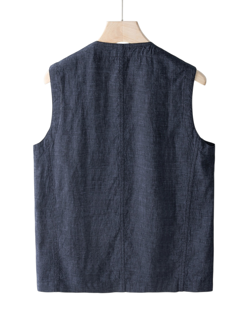 Élan Indigo Linen Vest