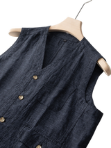 Élan Indigo Linen Vest