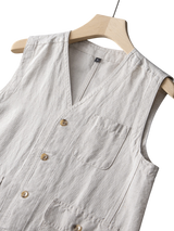 Élan Indigo Linen Vest