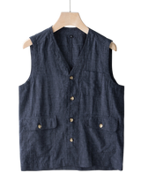 Élan Indigo Linen Vest