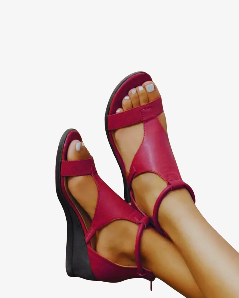 Women’s Wedge Sandals - Modern Leather Look