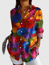 Women’s Colourful Print Blouse – Relaxed Fit
